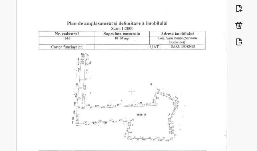Teren intravilan 10104 mp Sarul Dornei