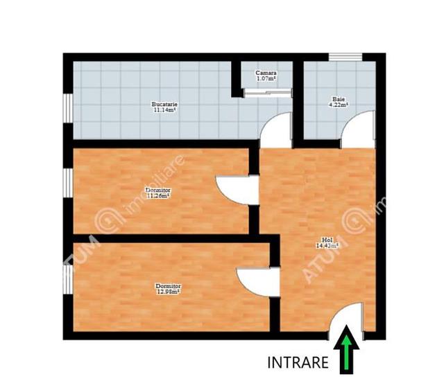 Apartament cu 2 camere decomandat, mobilat în Central