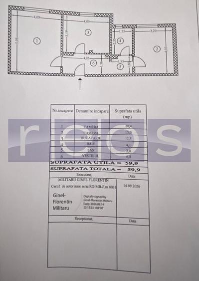 Apartament cu 2 camere decomandat, mobilat în 13 Septembrie