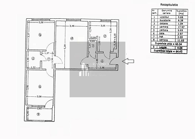 Apartament cu 3 camere decomandat, mobilat în Rahova