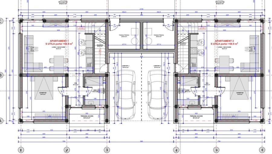 Duplex cu 4 camere cu Canalizare în Moșnița Veche