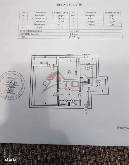 Etaj 1 - Mircea cel Batran, 2 camere decomandat, 54mp - 8