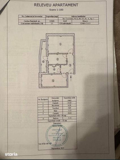 Apartament cu 2 camere decomandat în Astra