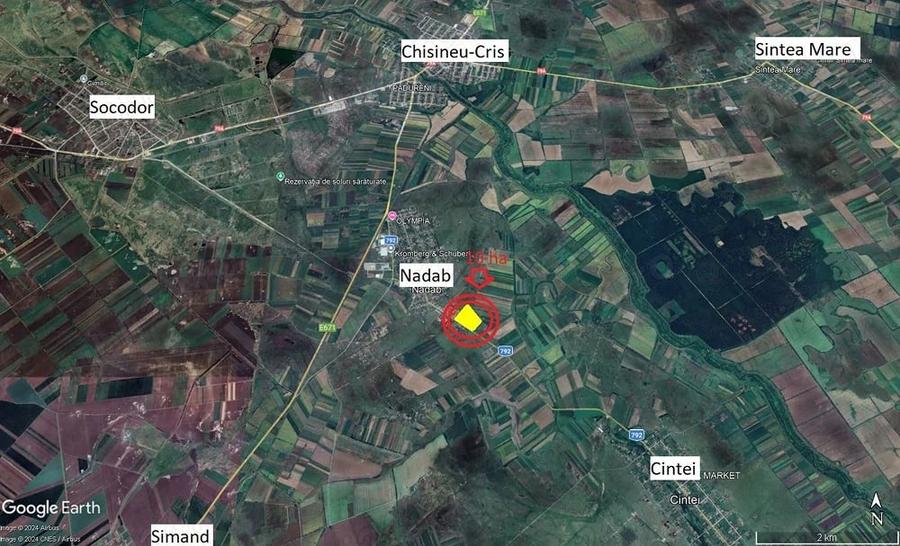 Teren de 100000 mp, în Nădab