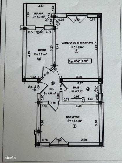 Apartament cu 3 camere în Moșnița Nouă