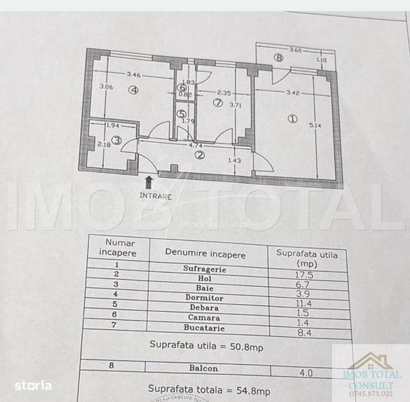 Apartament 2 Camere Decomandat | Eremia Grigorescu | Etaj 2 | Mobilat și Utilat - 10