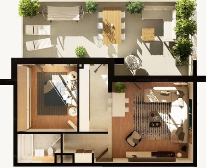 Apartament cu 2 camere în Între Lacuri