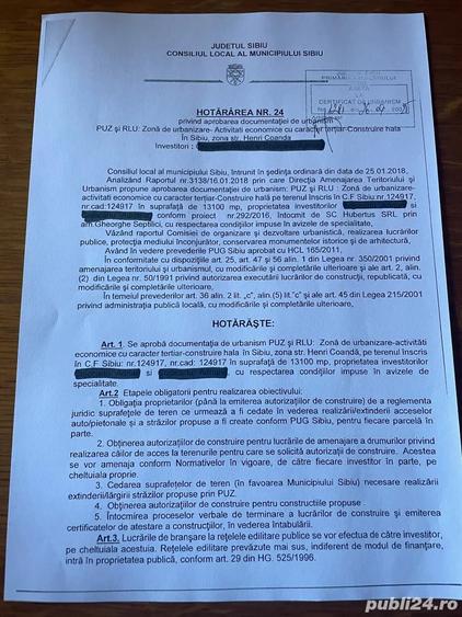 Teren de 2205 mp, în Central