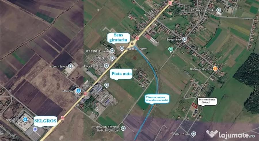 Teren de 697 mp, în Ernei