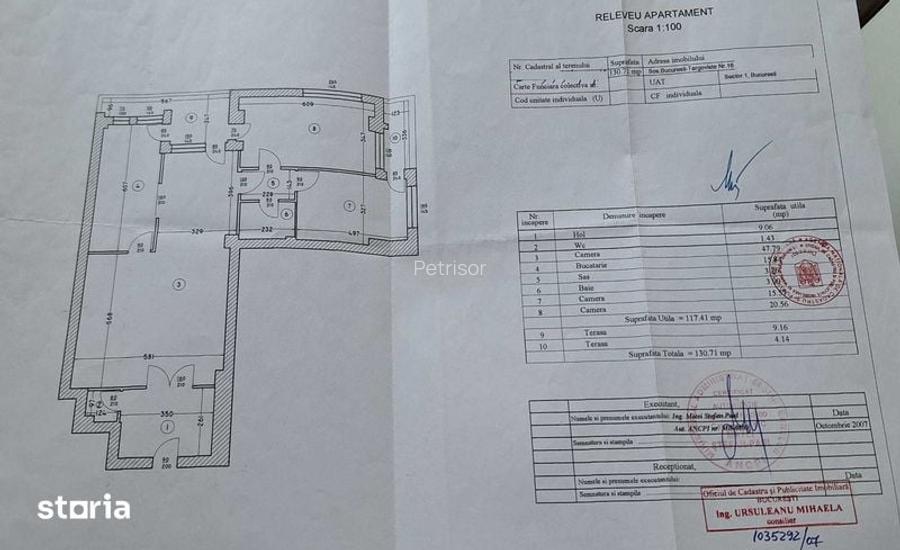 Apartament 3 camere, 117 mp utili, 2 terase inchise, Straulesti