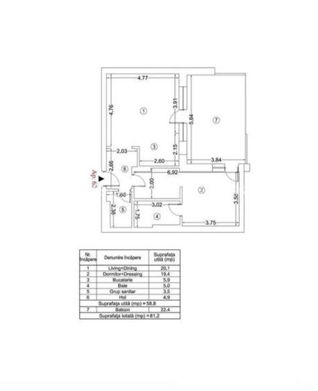 Apartament cu 2 camere decomandat, mobilat în Pipera
