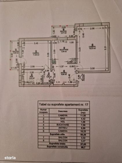 Apartament cu 2 camere decomandat în Soarelui