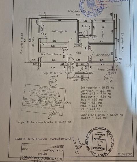 Apartament cu 3 camere decomandat în Central