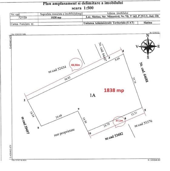 Teren de 1838 mp, în Ultracentral
