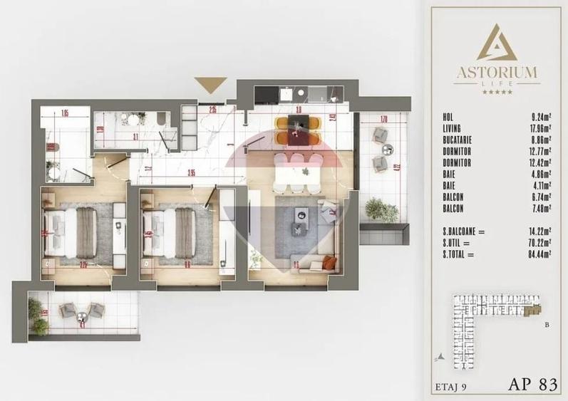 Apartament cu 3 camere decomandat în Theodor Pallady