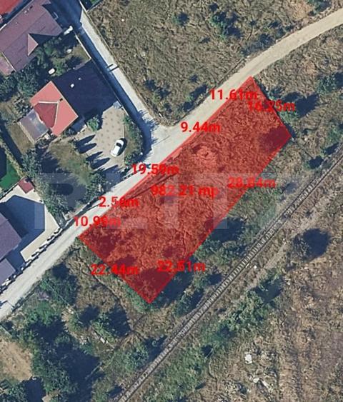 Teren Construcții intravilan de 982 mp, în Central