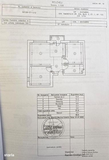 Apartament cu 3 camere semidecomandat în Copăceni