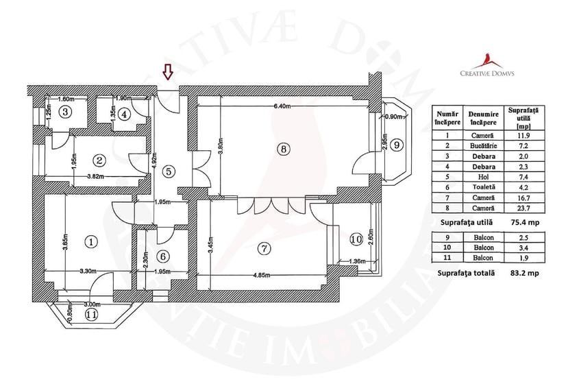 Piata Unirii - Spatiu de birouri, 3 camere, 75 mp utili - 5