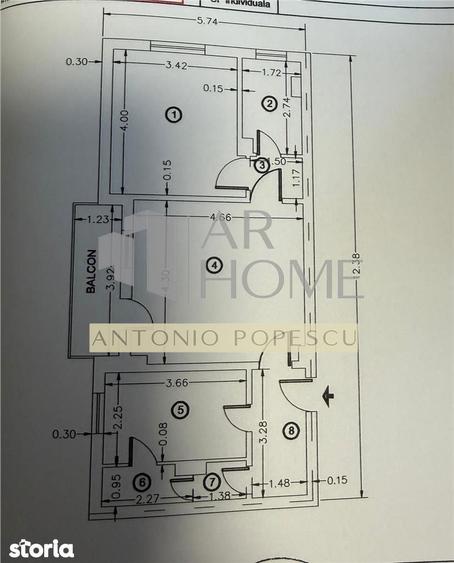 Apartament cu 2 camere semidecomandat în Gheorghe Doja