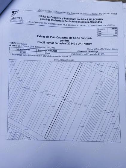 Teren de 5800 mp, în Nanov