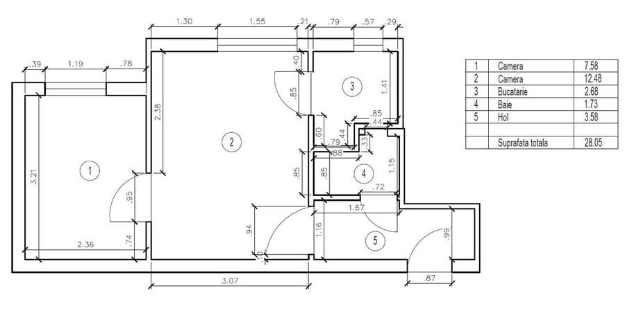 Apartament cu 2 camere în Gheorgheni
