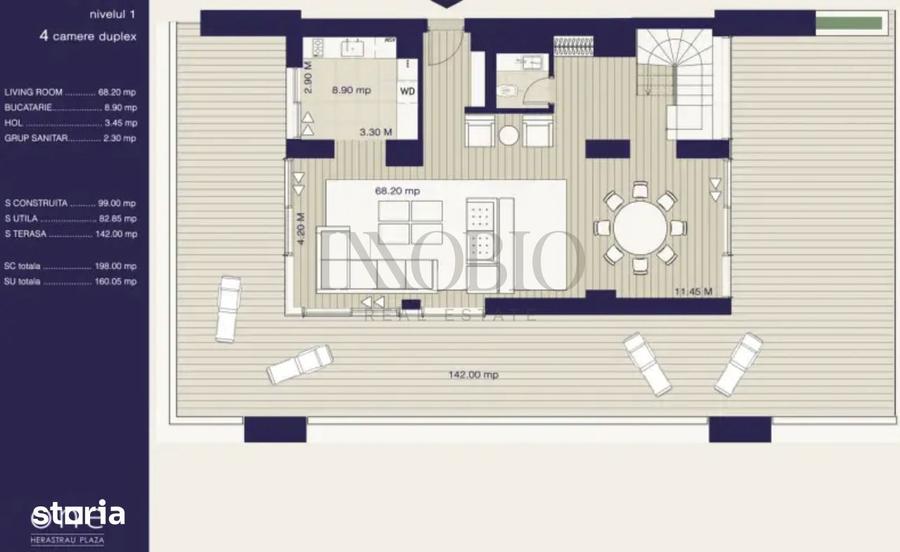 Apartament cu 4 camere, mobilat în Aviației