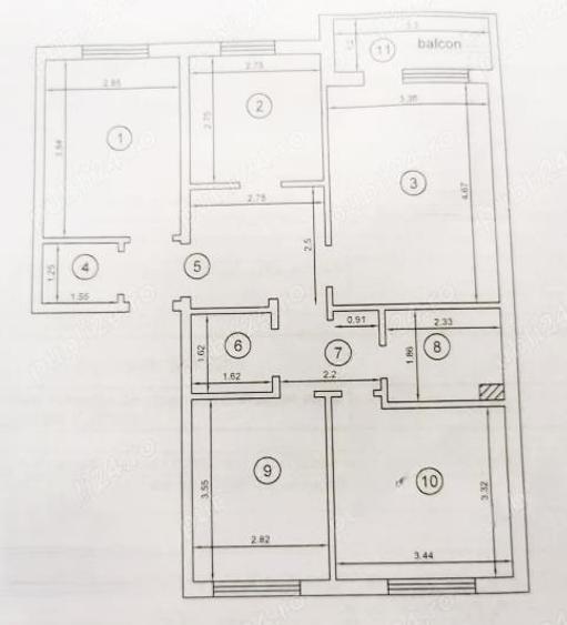 Apartament cu 4 camere decomandat în Galata