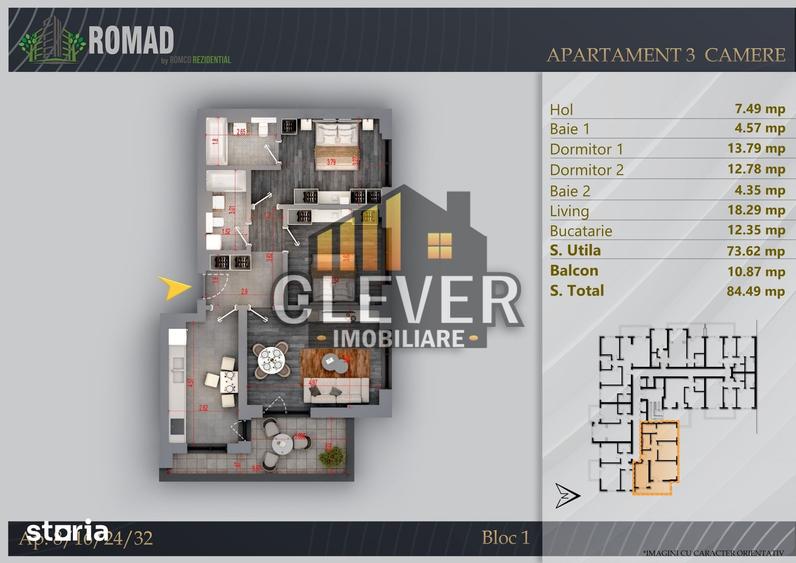 3 camere Pallady | 84.49 mp | Balcon 10,87 mp | Fotovoltaice - 9