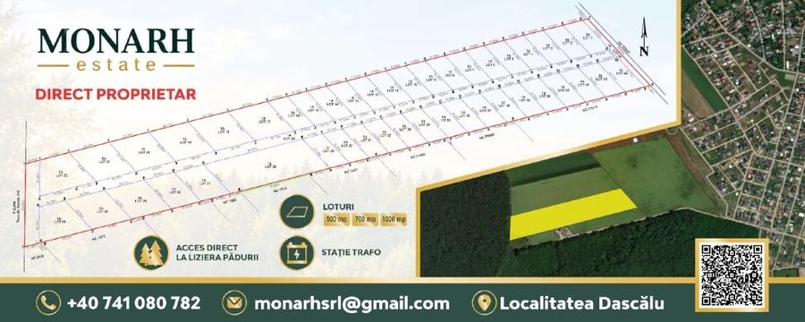 Teren Construcții intravilan de 500 mp, în Dascălu