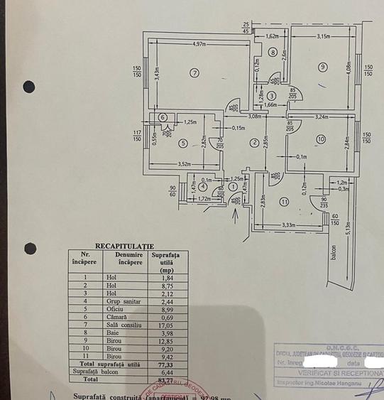 Apartament cu 4 camere decomandat în Central