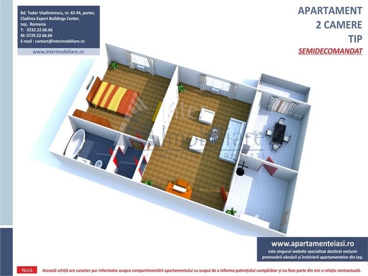 Apartament cu 2 camere în Tătărași