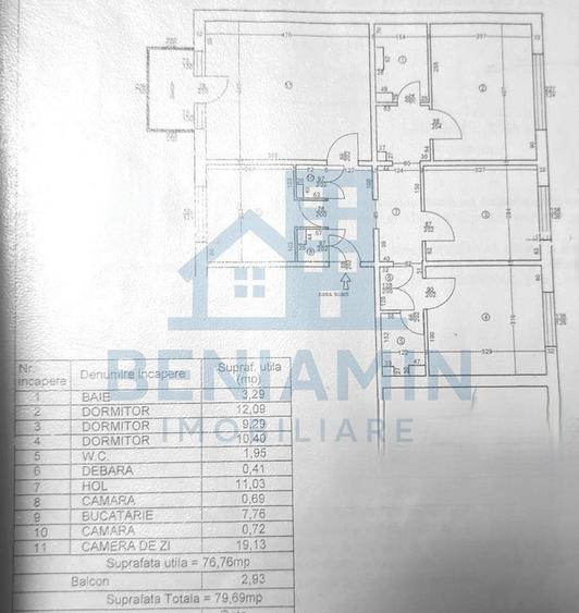 Apartament cu 4 camere decomandat în Central