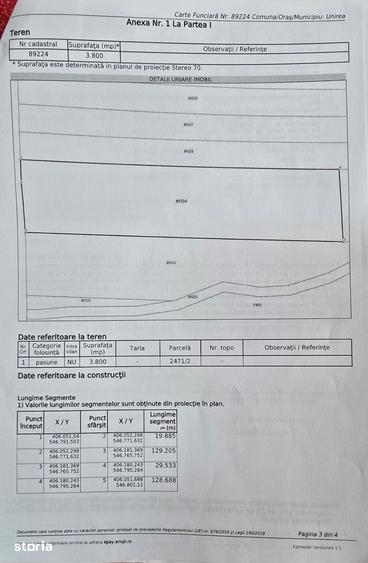 Teren de 3800 mp, în Unirea