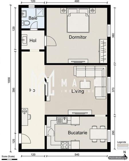 Apartament cu 2 camere semidecomandat în Terezian