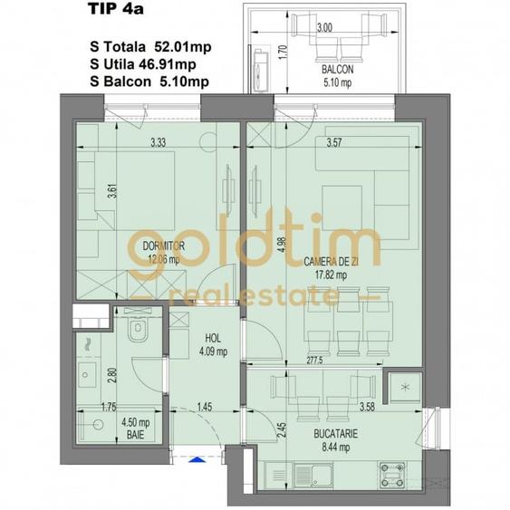 Apartament cu 2 camere decomandat, mobilat în Pipera