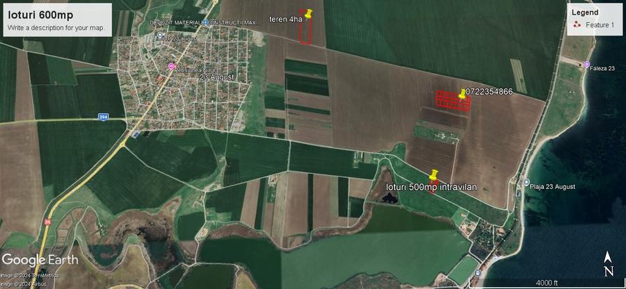 Teren agricol extravilan de 600 mp, în 23 August