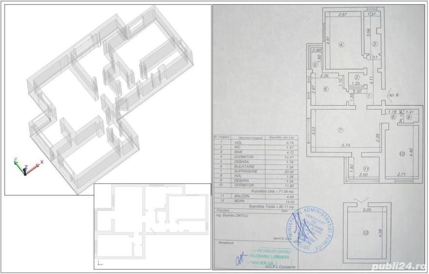 Apartament cu 3 camere decomandat în 23 August