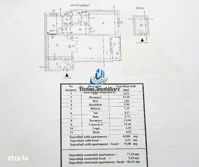 Apartament cu 3 camere semidecomandat în Central