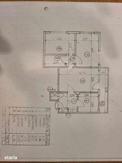 Apartament cu 3 camere semidecomandat în Vatra Luminoasă