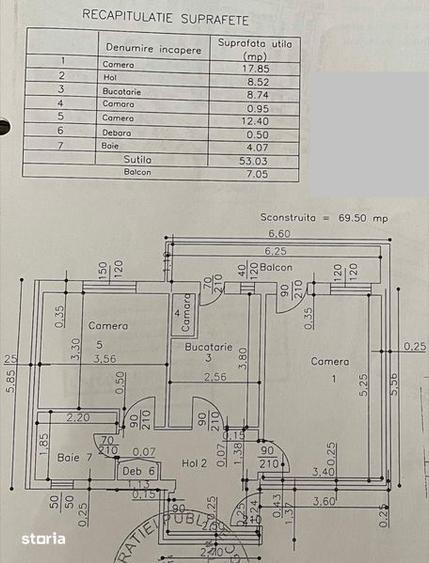 Apartament cu 2 camere decomandat în Central