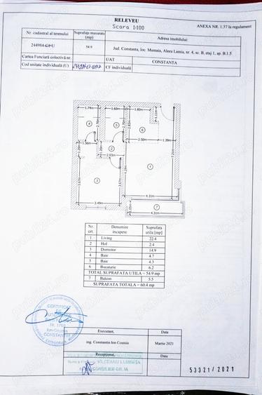 Apartament cu 2 camere semidecomandat în Mamaia