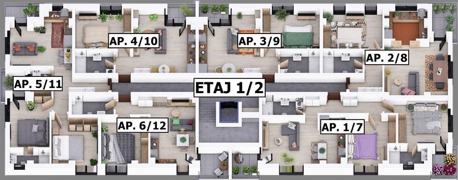 Apartament cu 3 camere decomandat în Central
