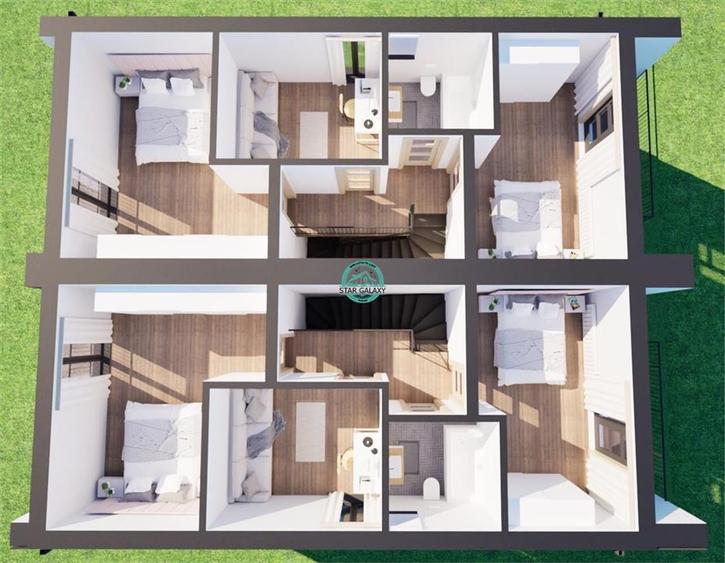 Duplex cu 4 camere cu Canalizare în Corunca