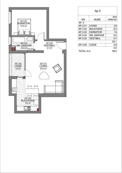 Apartament cu 3 camere în Ștefan cel Mare