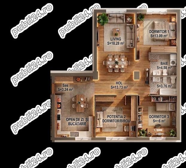 Apartament cu 4 camere decomandat în Ultracentral