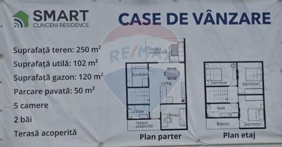 Casă cu 5 camere cu Teren 250 Mp în Clinceni