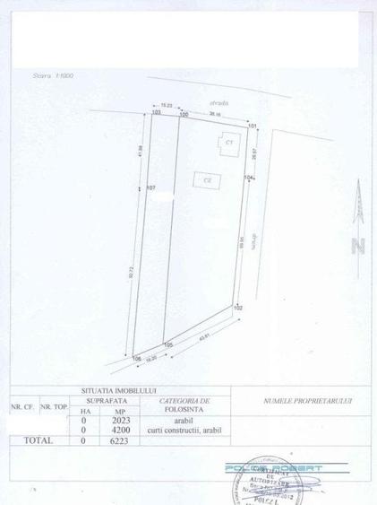 Teren Construcții intravilan de 6223 mp, în Sud