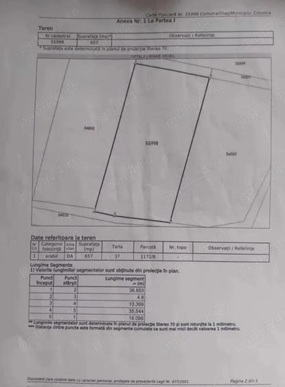 Teren de 657 mp, în Corunca