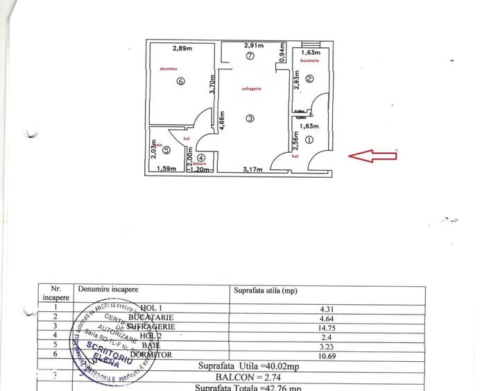 Apartament cu 2 camere semidecomandat în Central