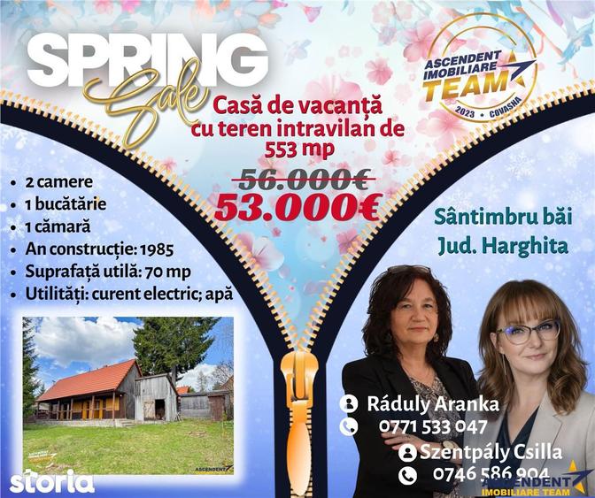 Casă cu 2 camere cu Teren 553 Mp în Sâncrai